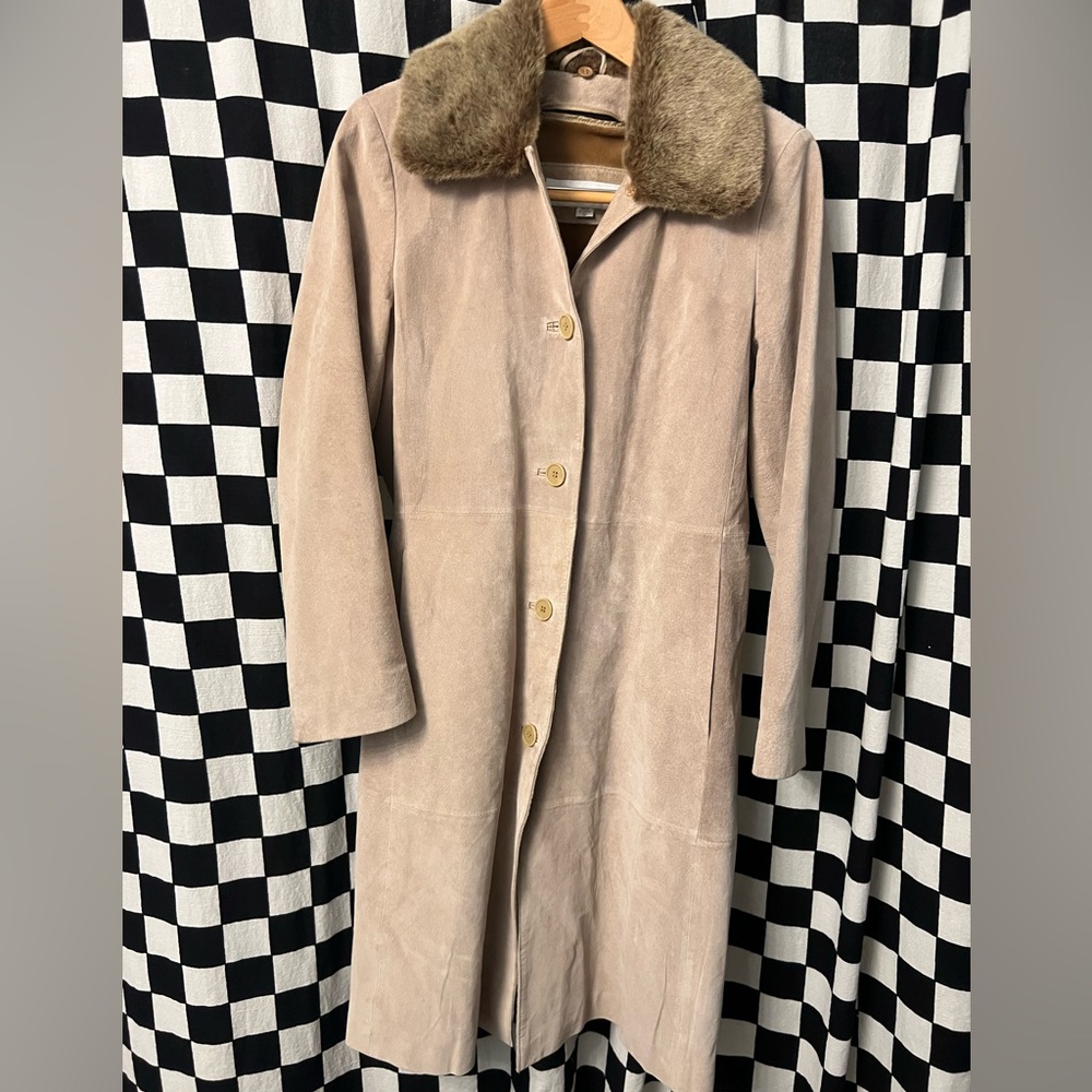 Liz Claiborne vintage Suede Trench Coat